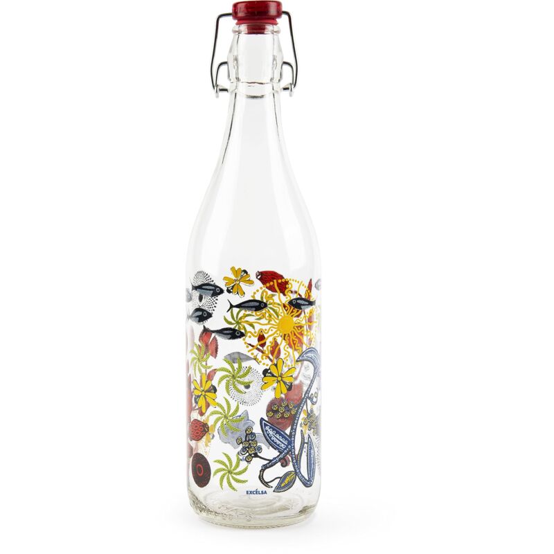 foto del prodotto excelsa afrika bottiglia acqua, 1 litro, vetro, con guarnizione