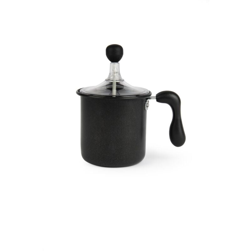 foto del prodotto excelsa cappuccino time creamer montalatte a mano, 6 tazze, nero