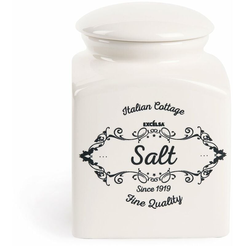 foto del prodotto excelsa - fine quality barattolo sale, ceramica, bianco avorio, capacità ml.700