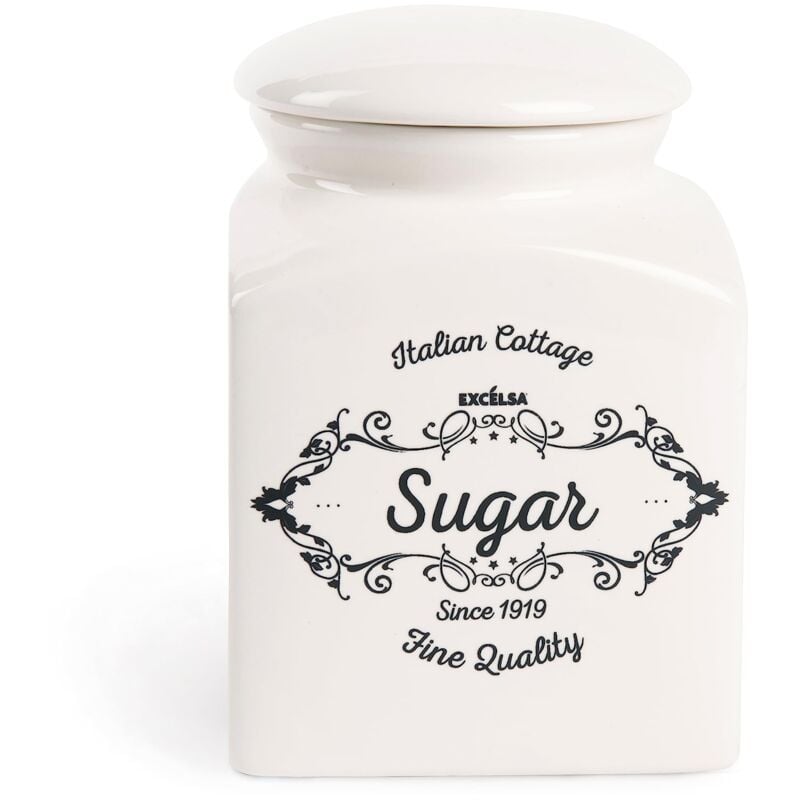 foto del prodotto excelsa - fine quality barattolo zucchero, ceramica, avorio, capacità 700 ml