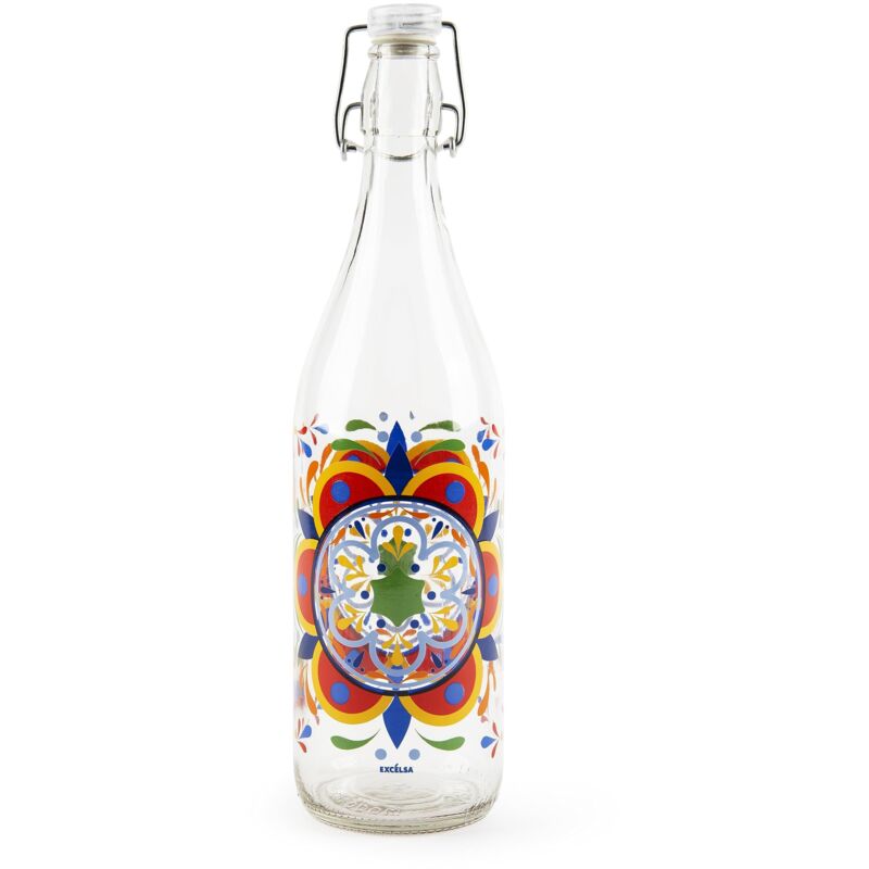 foto del prodotto excelsa puebla bottiglia acqua, 1 litro, vetro, con guarnizione