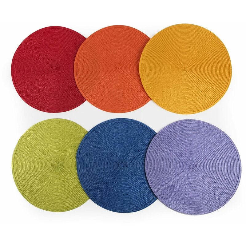 foto del prodotto excelsa - round set 6 tovagliette, multicolore, diametro 36 cm, 6 unità