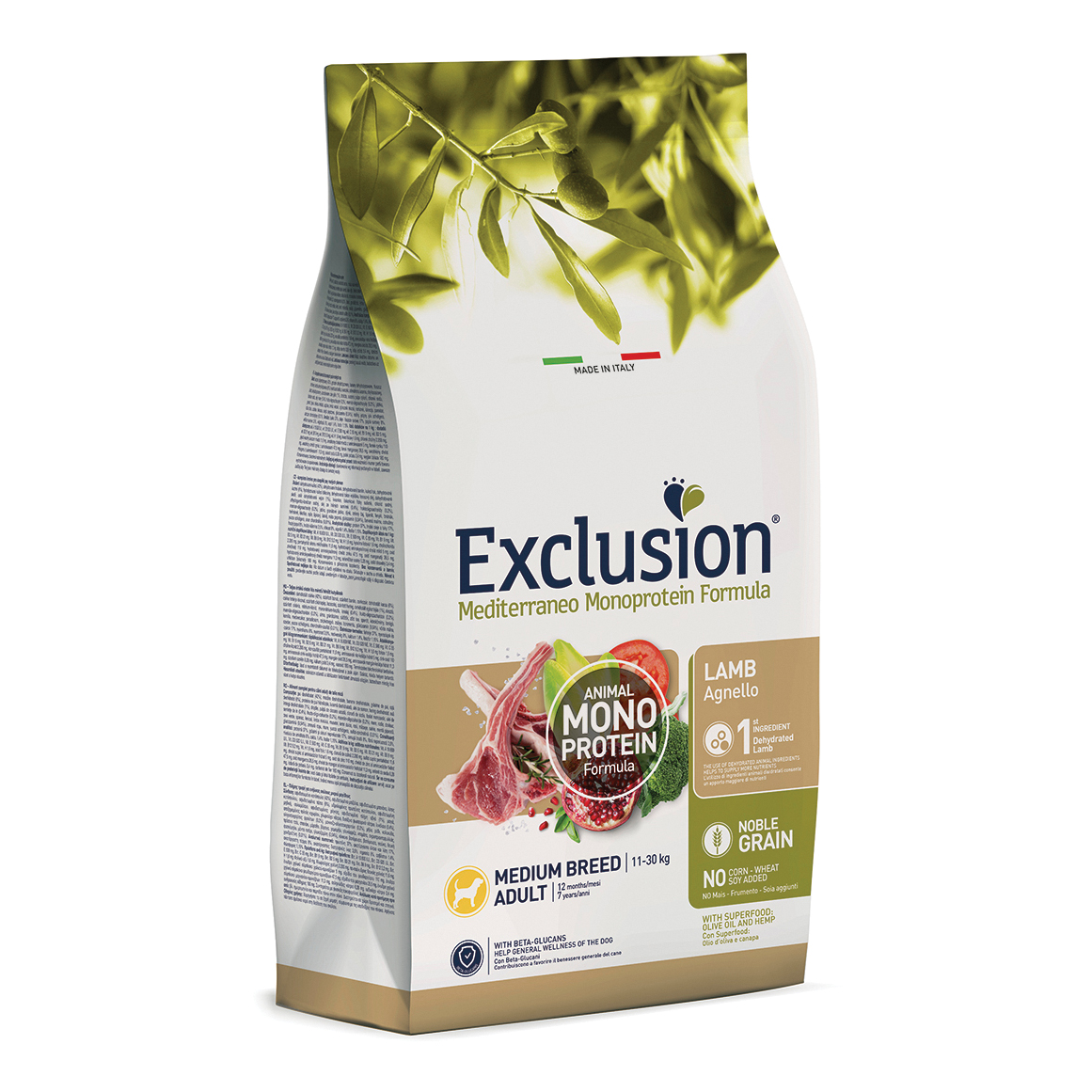 foto del prodotto exclusion cane mediterraneo adulto medium agnello 3 kg