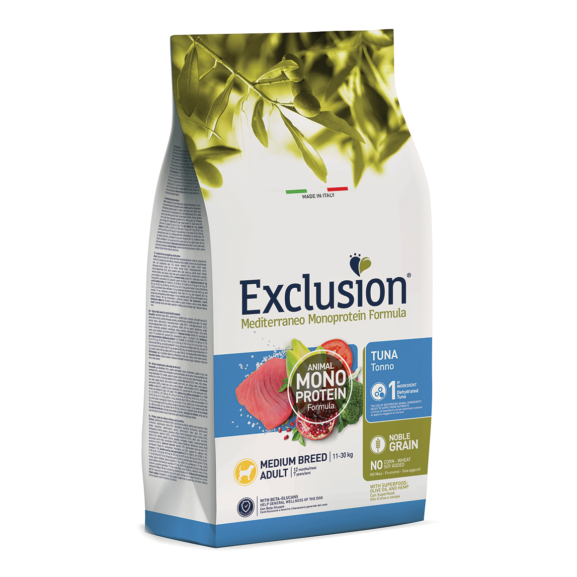 foto del prodotto exclusion cane mediterraneo adulto medium tonno 3 kg