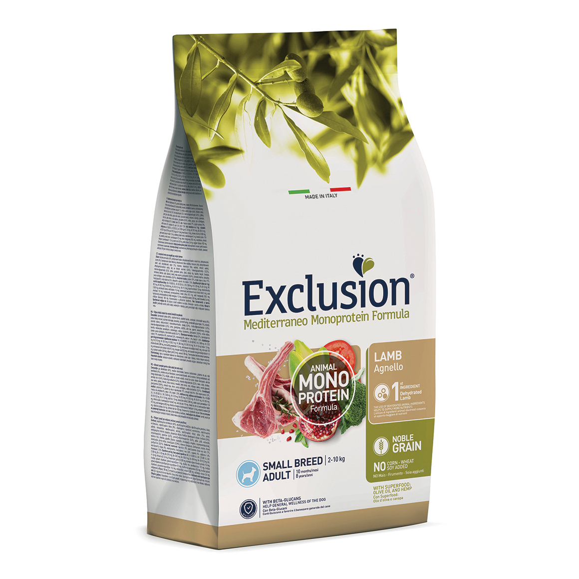 foto del prodotto exclusion cane mediterraneo adulto small agnello 500 gr temporaneamente mancante dall'azienda produttrice
