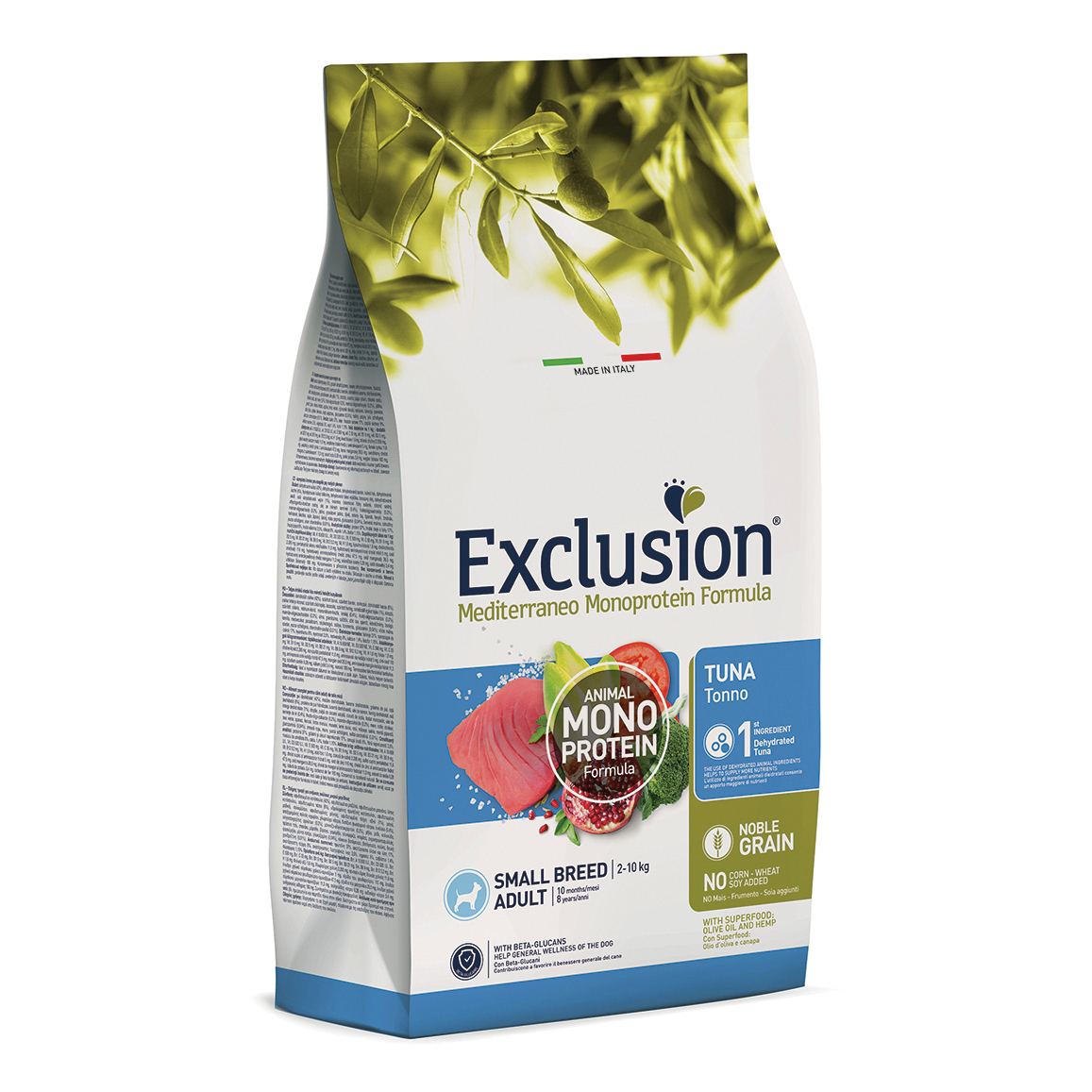 foto del prodotto exclusion cane mediterraneo adulto small tonno 500 gr