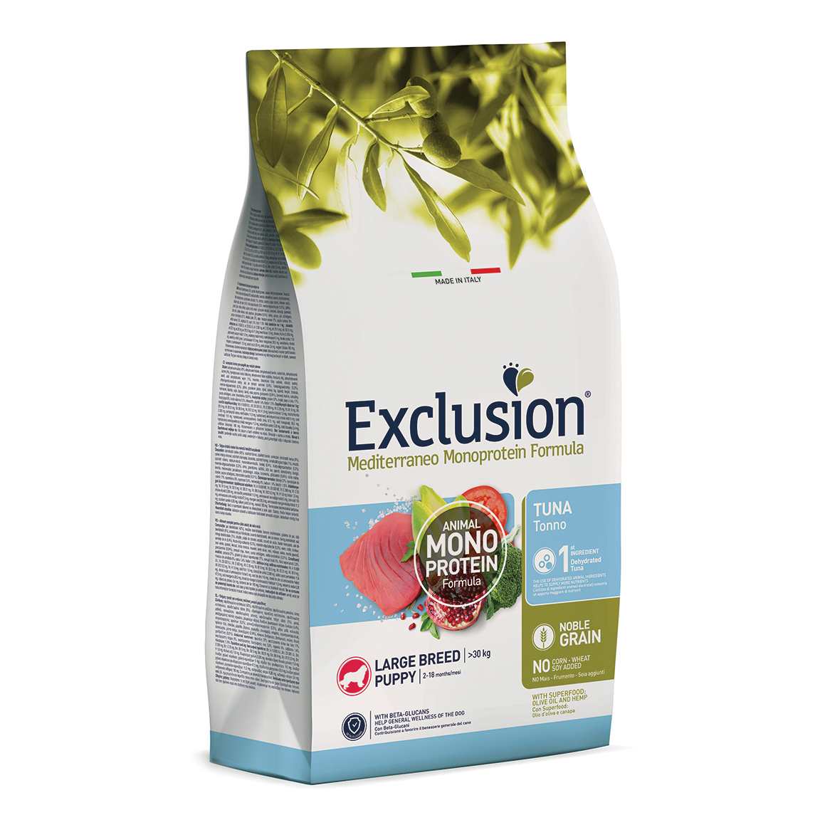 foto del prodotto exclusion cane mediterraneo puppy large tonno 12 kg