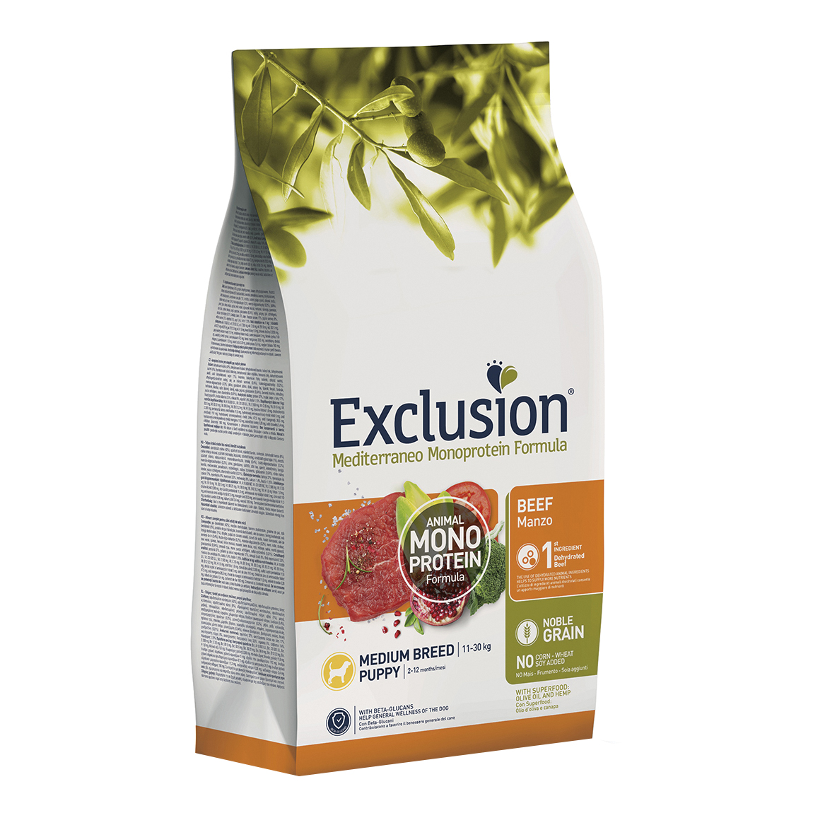 foto del prodotto exclusion cane mediterraneo puppy medium manzo 3 kg