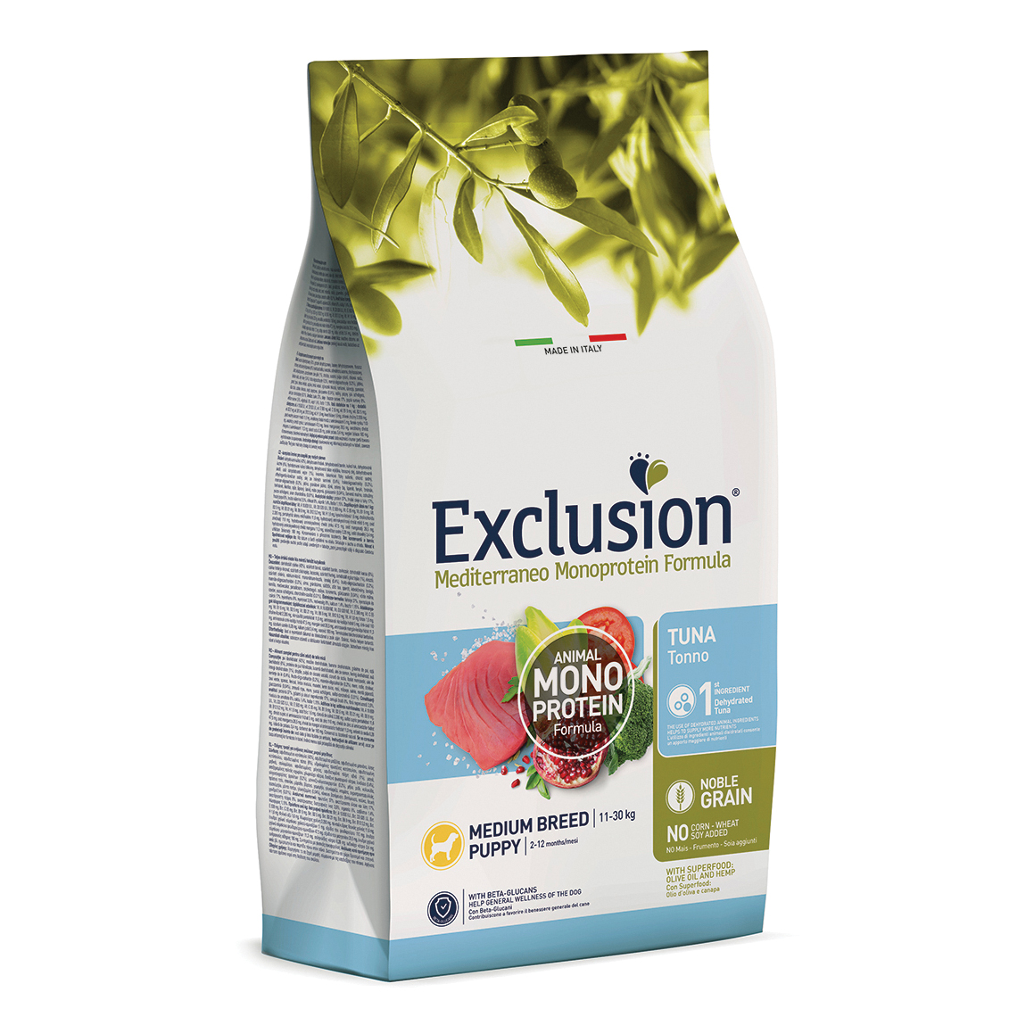 foto del prodotto exclusion cane mediterraneo puppy medium tonno 12 kg