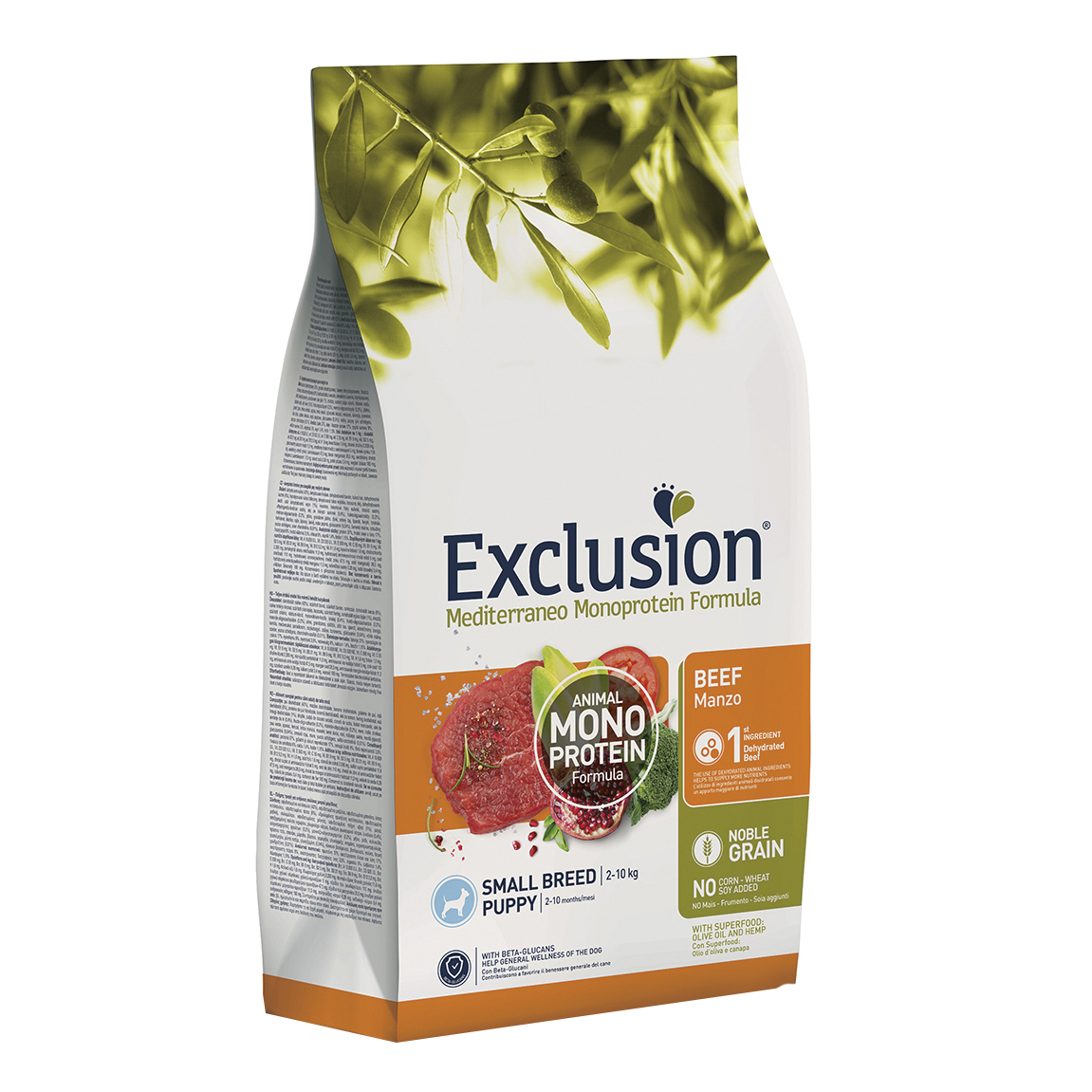 foto del prodotto exclusion cane mediterraneo puppy small manzo 500 gr