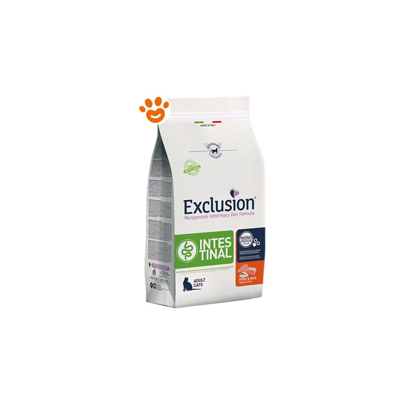 foto del prodotto exclusion cat intestinal adult maiale e riso cat intestinal adult maiale e riso sacco da 1,5 kg