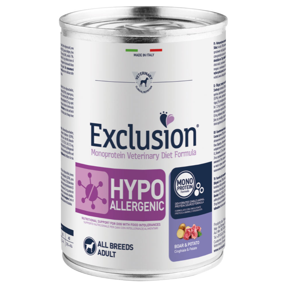 foto del prodotto exclusion diet hypoallergenic 12 x 400 g - cinghiale patate