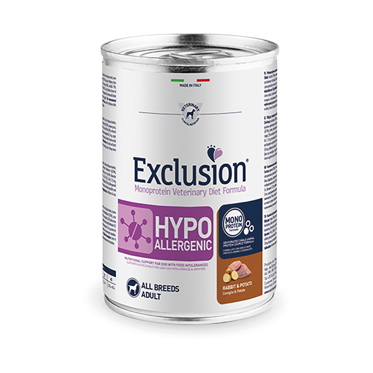 foto del prodotto exclusion diet hypoallergenic 400 gr coniglio e patate 1 ordine scegli lo sconto bzr5 bzr20 200 punti fedelt 