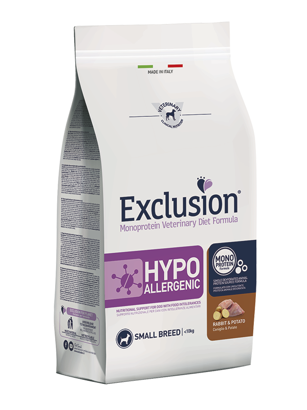 foto del prodotto exclusion diet hypoallergenic small breed coniglio e patate 2 kg 1 ordine scegli lo sconto bzr5 bzr20 200 punti fedelt 