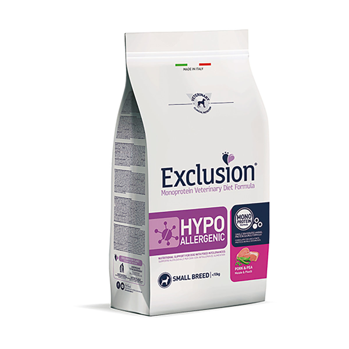foto del prodotto exclusion diet hypoallergenic small breed maiale e piselli 2 kg 1 ordine scegli lo sconto bzr5 bzr20 200 punti fedelt 