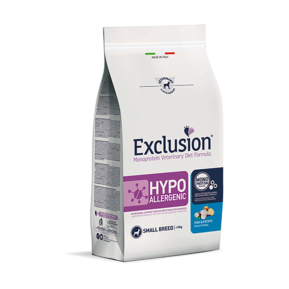 foto del prodotto exclusion diet hypoallergenic small breed pesce e patate 2 kg 1 ordine scegli lo sconto bzr5 bzr20 200 punti fedelt 