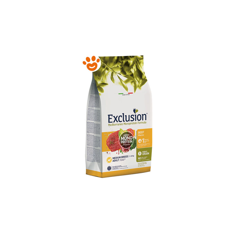 foto del prodotto exclusion dog mediterraneo monoproteico noble grain adult medium breed manzo dog mediterraneo monoproteico noble grain adult medium breed manzo