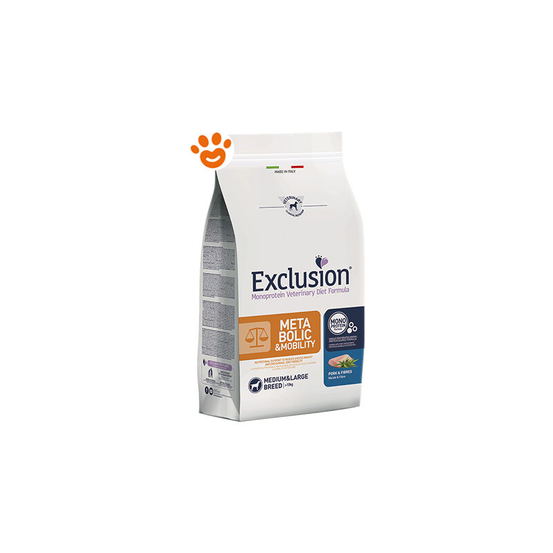 foto del prodotto exclusion dog metabolic mobility adult medium large breed maiale e fibre exclusion dog metabolic mobility adult medium large breed maiale e