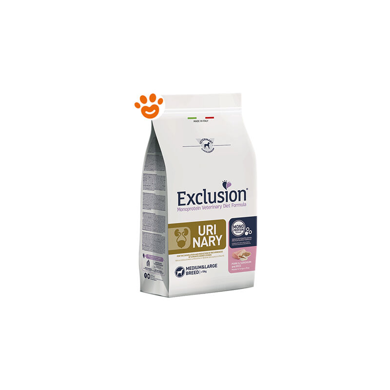 foto del prodotto exclusion dog urinary adult medium large breed maiale sorgo e riso dog urinary adult medium large breed maiale sorgo e riso sacco da 12 kg