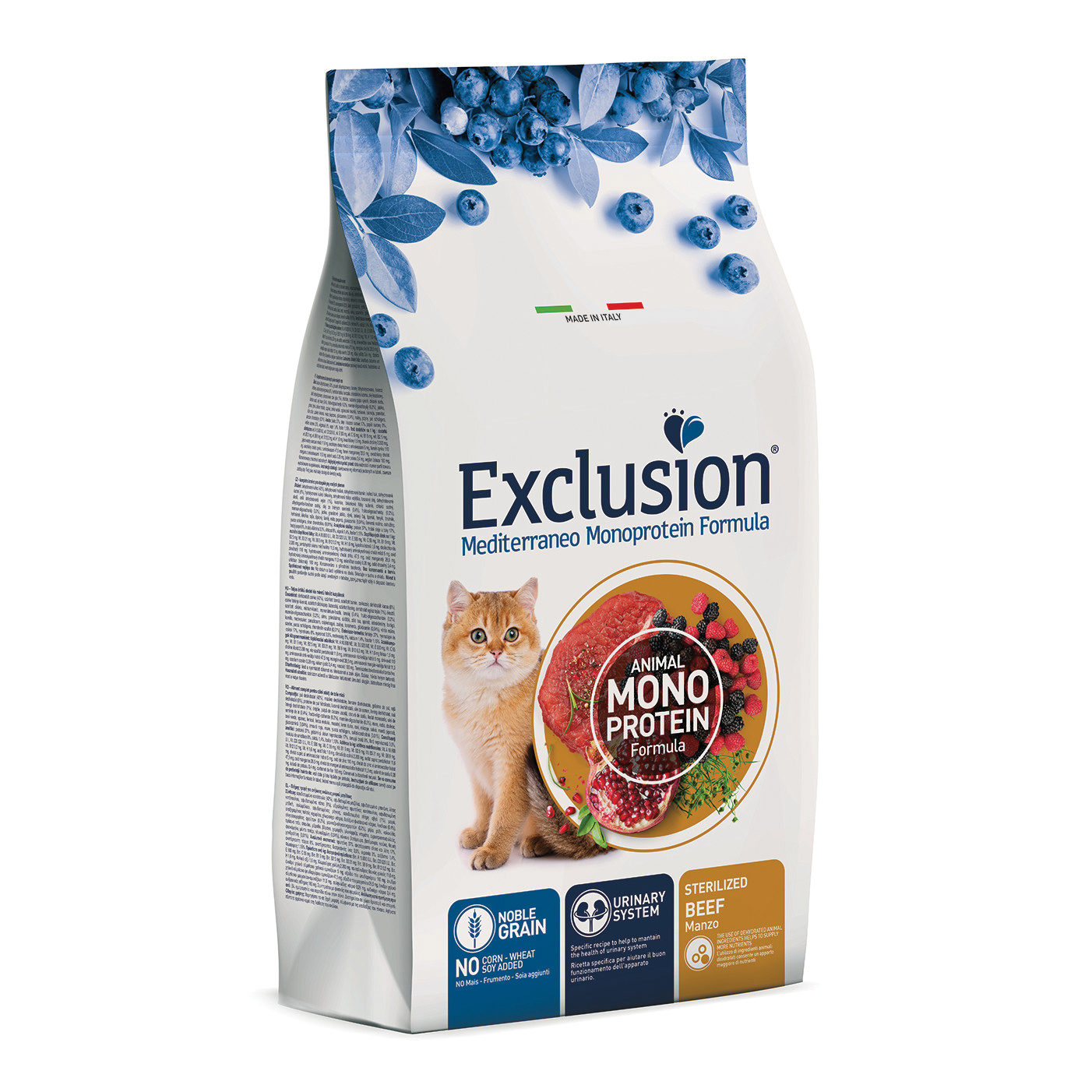 foto del prodotto exclusion gatto mediterraneo adulto sterilizzato manzo 300 gr