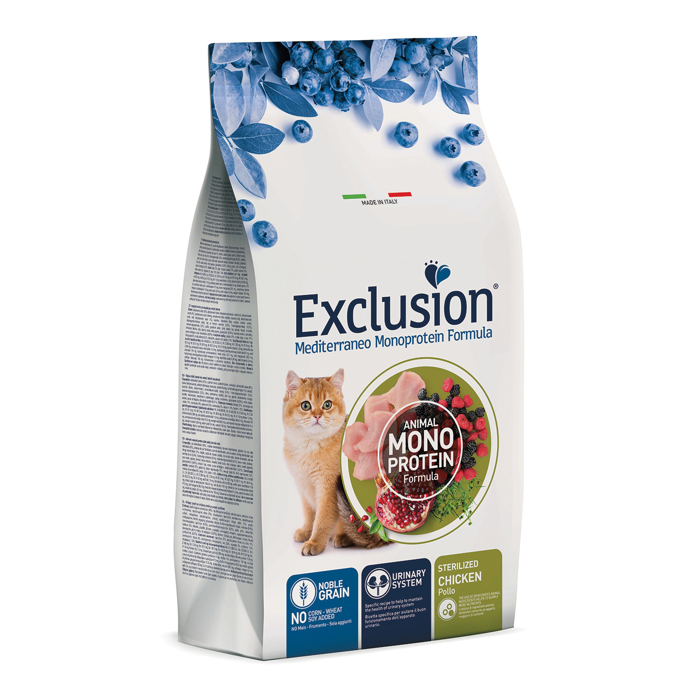 foto del prodotto exclusion gatto mediterraneo adulto sterilizzato pollo 1,5 kg