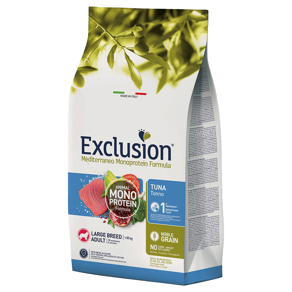 foto del prodotto exclusion mediterraneo adult large tonno crocchette cani 12 kg