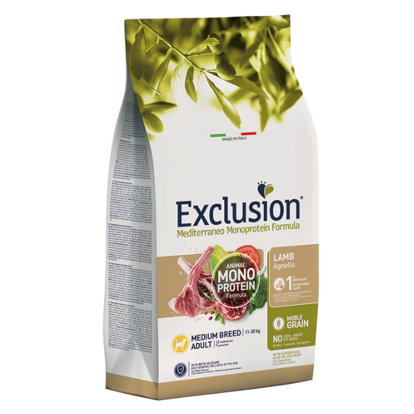 foto del prodotto exclusion mediterraneo adult medium breed agnello - 12 kg - spedizione gratis da 39€