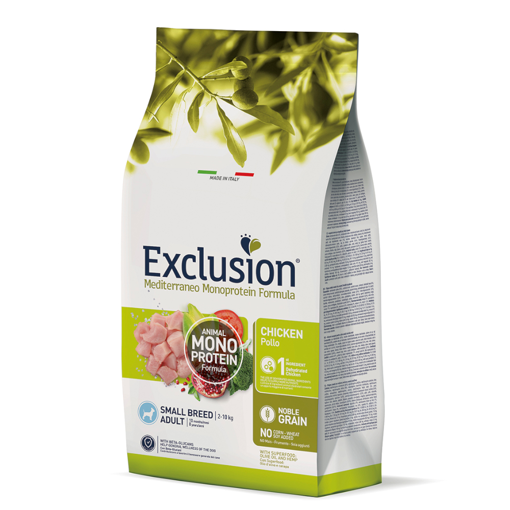foto del prodotto exclusion mediterraneo adult small pollo 7 kg