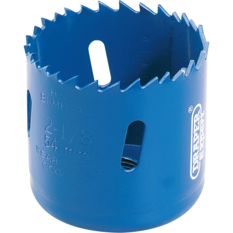 foto del prodotto expert 41082 lama per sega a tazza bimetallica hss, 54 mm, colore blu draper