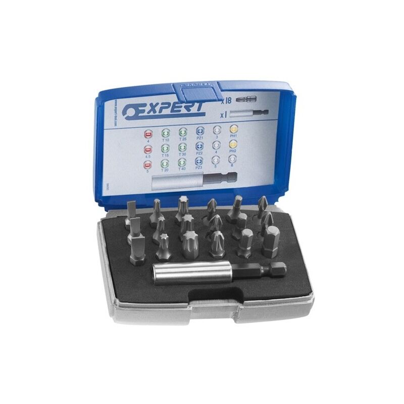 foto del prodotto expert pastorino e113901 set inserti 1 4 intaglio phillips pozidriv torx 19 pz