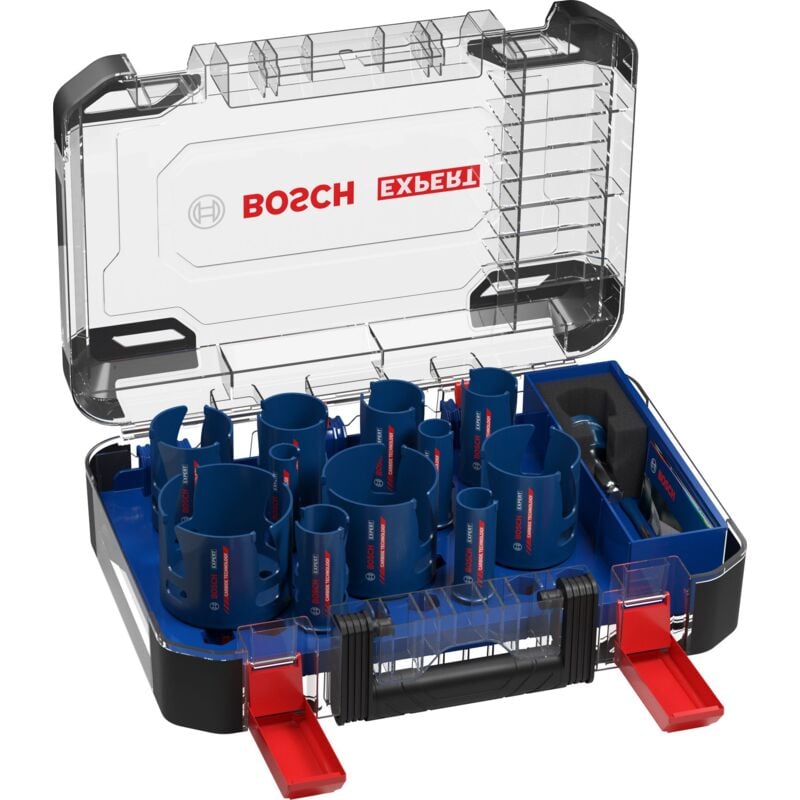 foto del prodotto expert set di seghe a tazza per materiali da costruzione, 20/22/25/32/35/40/44/51/60/68/76 mm, - bosch