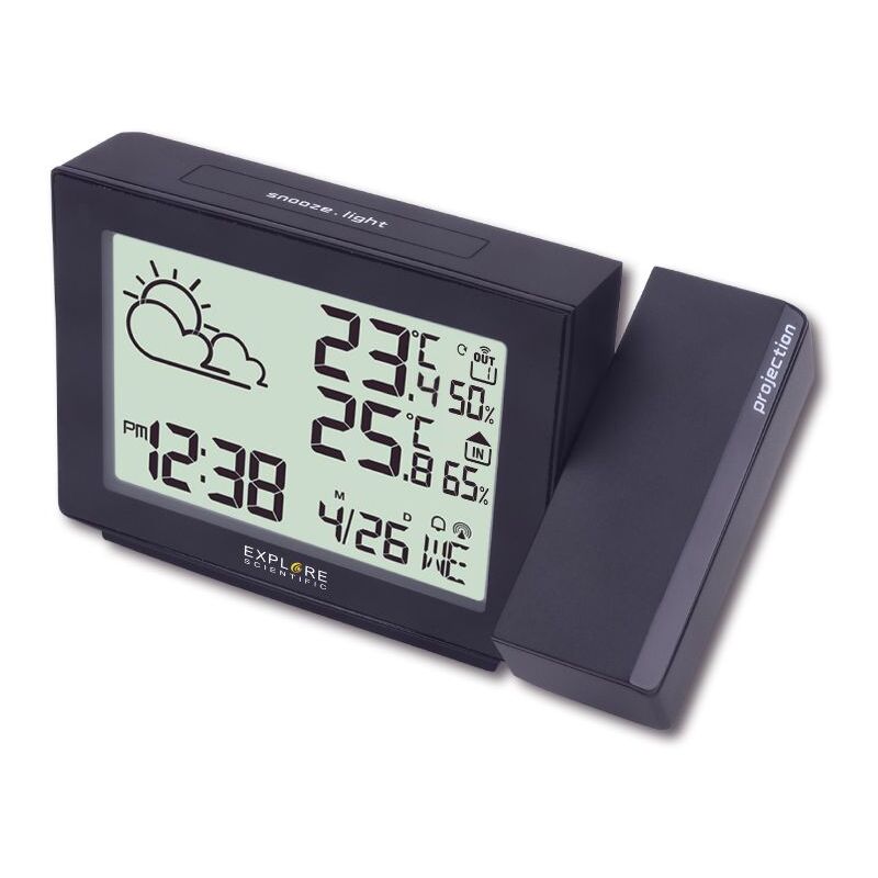 foto del prodotto explore scientific orologio a proiezione con sensore meteo ed esterno