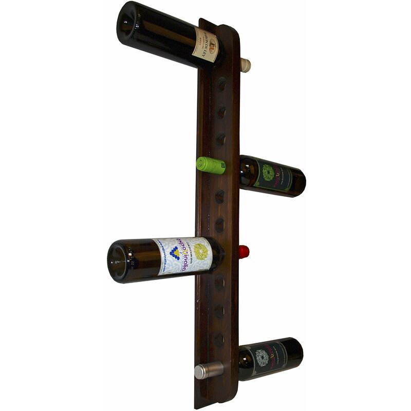 foto del prodotto expovinalia 250530 portabottiglie da appendere al muro, legno, marrone, 8 x 8 x 85 cm, metallo