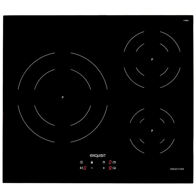 foto del prodotto exquisit piano cottura a induzione, 7200 w, 3 zone, funzione powerbooster, programmazione tempo di cottura, blocco di sicurezza, riconoscimento dei