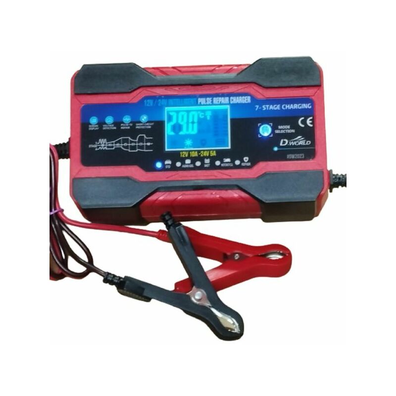 foto del prodotto exsensa avviatore batteria auto 12 24v 5 10a caricatore intelligente portatile lcd