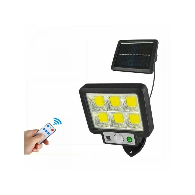 foto del prodotto exsensa faro solare led con pannello faretto sensore di movimento 96 led cob t09
