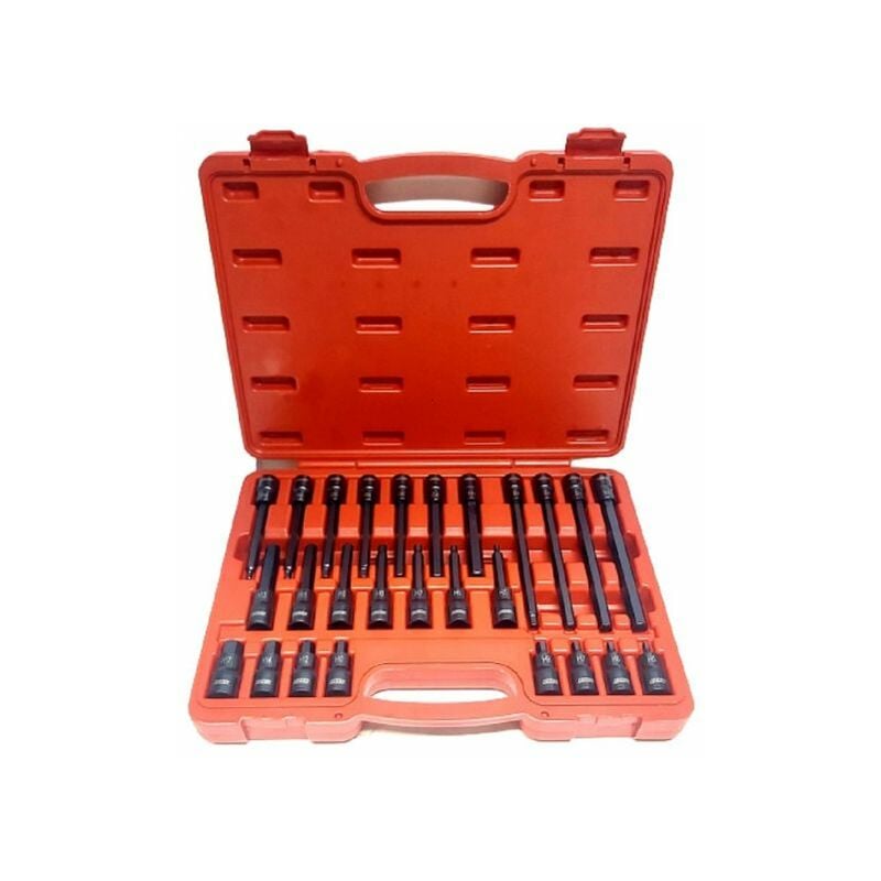 foto del prodotto exsensa kit 26 pz inserti inserto torx chiavi bussola 1 2 lunghe da h5 a h17 fs 43610