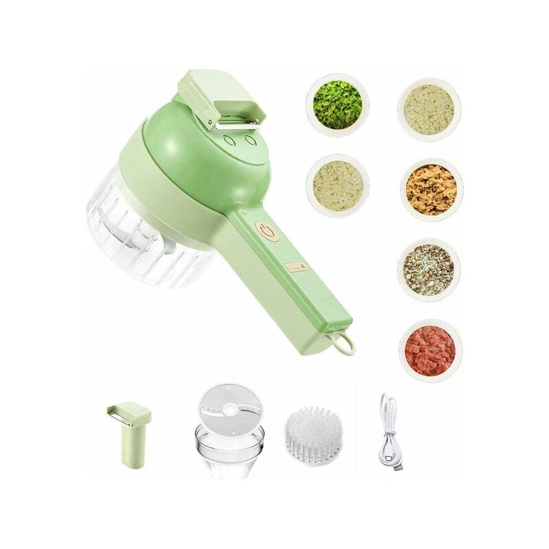 foto del prodotto exsensa tagliaverdure frullatore elettrico 4in1 portatile affetta taglia verdure ricaricabile
