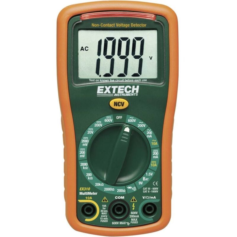 foto del prodotto extech ex310 multimetro portatile digitale cat iii 600 v display counts 2000