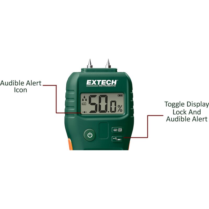 foto del prodotto extech mo55 misuratore di umidit con senza puntali combinato