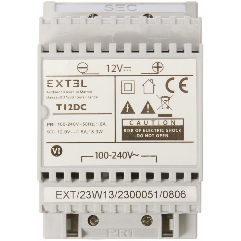 foto del prodotto extel 616012 t12dc trasformatore 12 v