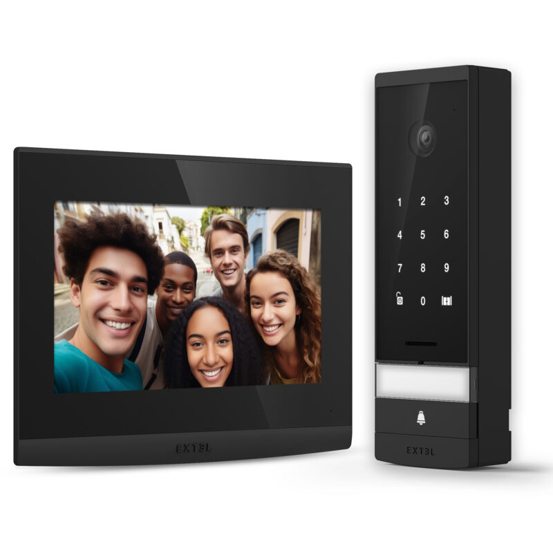 foto del prodotto extel videocitofono wifi open 3k 7 filare con tastiera integrata ad alta risoluzione 720330