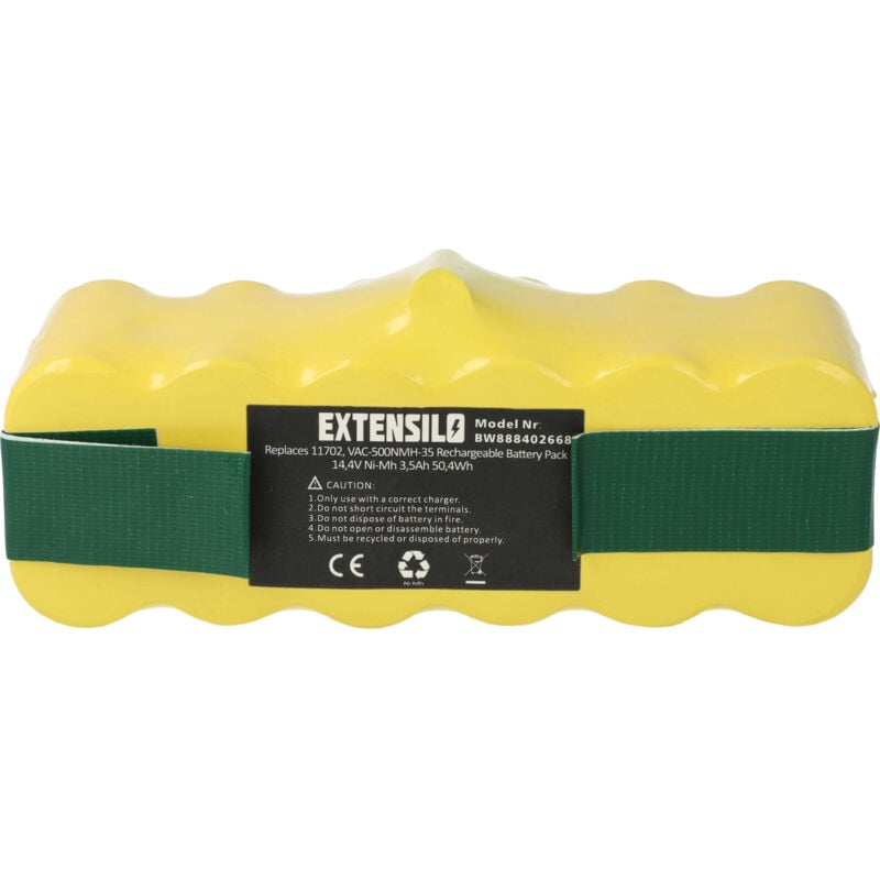 foto del prodotto extensilo 1x batteria compatibile con irobot roomba 800, 870, 871, 880, 872, 882, 866, 876, 882e, 886 home cleaner 3500mah, 14,4v, nimh 
