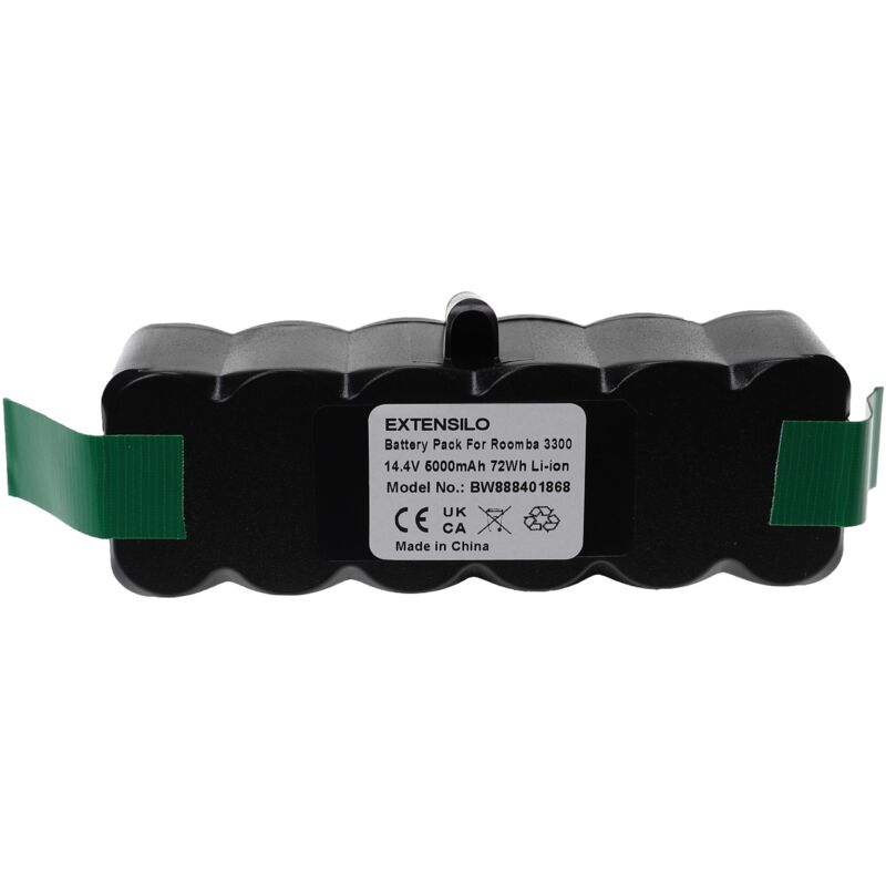foto del prodotto extensilo 1x batteria compatibile con irobot roomba 860, 890, 801, 696, 850, 695, 805, 877, 891, 685, 691, 690 aspirapolvere 5000mah, 14,4v,