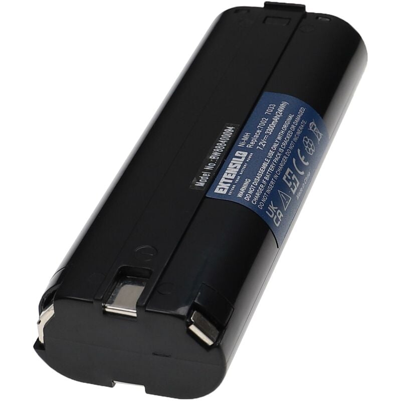 foto del prodotto extensilo 2x batteria compatibile con makita 6002dw, 6002dwk, 6010d, 6010dl, 6010dw, 6010dwk, 6012d, 6012dl attrezzo da lavoro 3300 mah, nimh, 7,2
