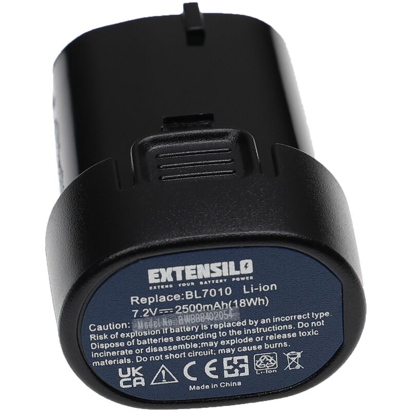 foto del prodotto extensilo 2x batteria compatibile con makita td020dsew, td020dsw, td020dw, td021, td021d, td021ds attrezzo da lavoro 2500 mah, li ion, 7,2 v 