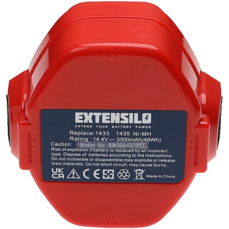 foto del prodotto extensilo 2x batteria sostituisce makita 193158 3, 193159 1, 193159 a, ml1420 per utensile elettrico 3300 mah, nimh, 14,4 v 