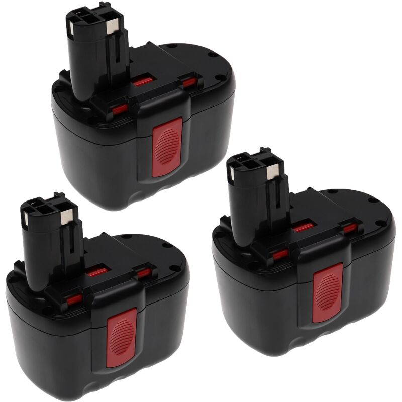 foto del prodotto extensilo 3x batteria sostituisce bosch 2607335268, 2607335279, 2607335280, 2607335445, 2607335446 per attrezzo da lavoro 3300 mah, nimh, 24 v 