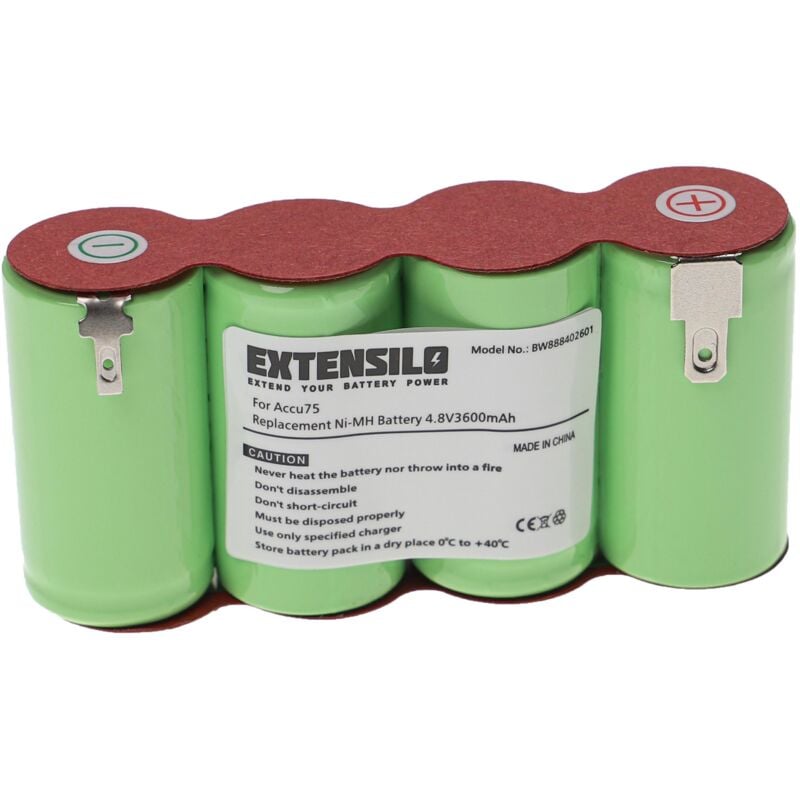 foto del prodotto extensilo batteria compatibile con aeg ag 64 x, ag64x aspirapolvere home cleaner 3600mah, 4,8v, nimh 