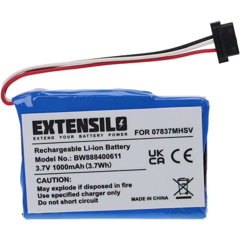 foto del prodotto extensilo batteria compatibile con becker traffic assist highspeed ii, highspeed 7934, ta z 101 navigatore gps 1000mah, 3,7v, li ion 